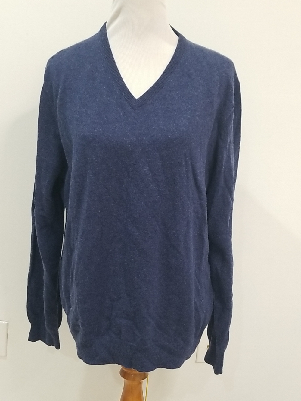 J. Crew Navy V-Neck Women's 100% Cashmere Sweater